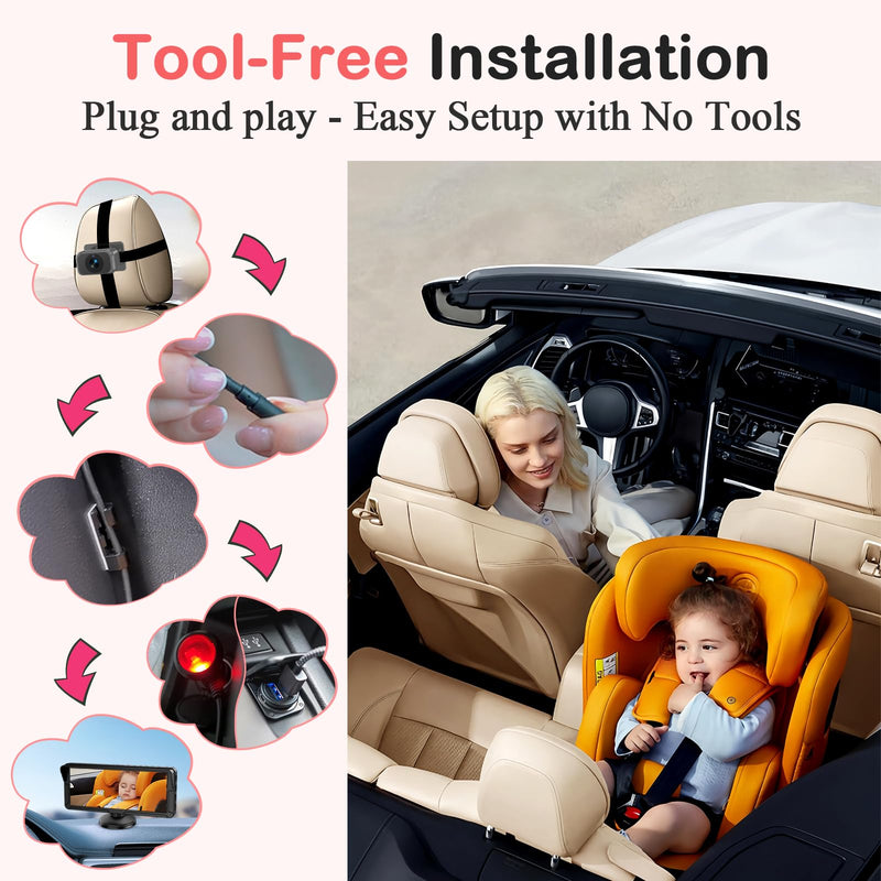 [Australia] - Dual Baby Car Camera for 2 Kids – 6.9” Split Screen Ultrawide HD Display with 2 Cameras, IR Night Vision, Easy Installation, Dual Car Camera Baby Monitor for Infant & Toddler Safety by Fodkh 