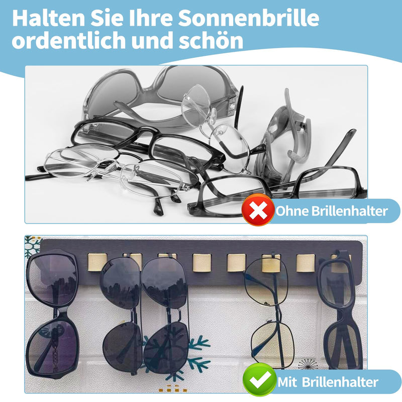 [Australia] - FINDAMAZE Glasses Storage Multiple Glasses, Sunglasses Organizer Wall Mounted, Glasses Stand/Glasses Holder Wood for Hanging Glasses, Glasses Display, Grey 