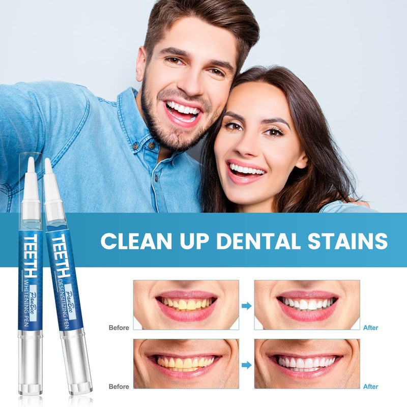 [Australia] - Teeth Whitening Pen 4+1(5 Pack), 70+ Treatments, Use Twice a Day Up to 1-6 Shade Whiter in 1-2 Weeks, 4 Whitening Pens plus 1 Desensitizing Pen, Effective, Painless and Enamel Safe Teeth Whitening Gel 