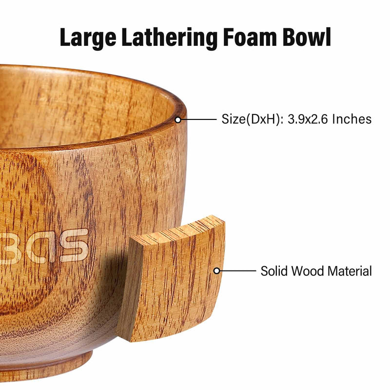 [Australia] - Anbbas Badger Hair Shaving Brush with Wood Handle,Large Soap Bowl,Stainless Steel Shaving Stand and 3.5 oz Natural Shaving Soap Puck Refill for Men Brown-Upgrade 