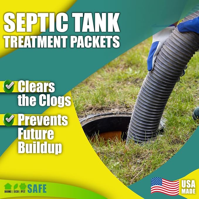 [Australia] - Green Pig 52 Live Septic Tank Treatment Ultimate Solution in Preventing Expensive Backups, Clogs, or Drain Field Failures with 4-Easy Drop-in and Flush, 1-Year Supply- 4 Packets, 4 Count 