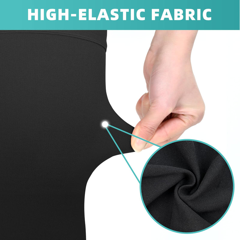 [Australia] - Evolyline 2 pairs of medical compression stockings for women and men, 20-30 mmHg, class II thigh long support stockings, compression socks for air travel, graduated support for varicose veins, toe wrap (black + black), XL 