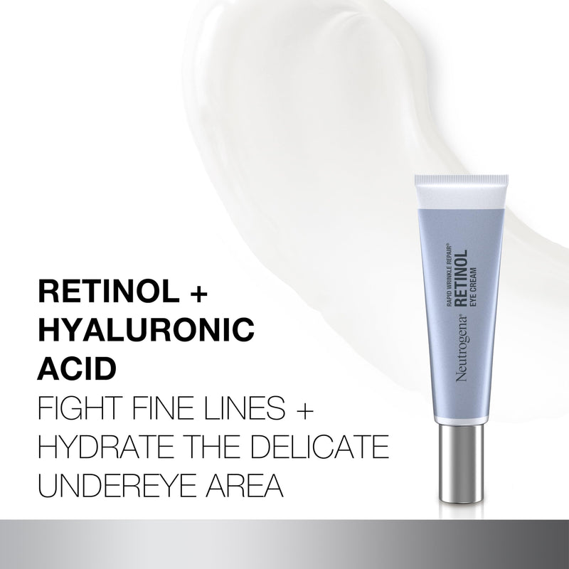 Neutrogena Rapid Wrinkle Repair Retinol Eye Cream, 0.5 fl. oz | For Dark Circles, Anti-Aging Under Eye Cream, Retinol & Hyaluronic Acid, Fine Lines Wrinkles & Dark Spots 0.5 Fl Oz (Pack of 1)