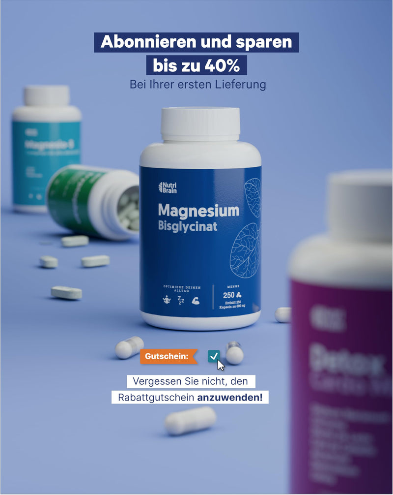 [Australia] - Magnesium bisglycinate 2000 mg - HIGH DOSE, 250 capsules | Premium: Chelated magnesium with high bioavailability for restful sleep, energy, bones and muscles, concentration. Magnesium bisglycinate 