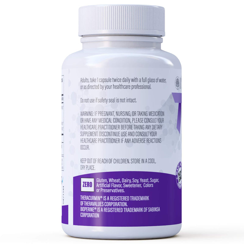[Australia] - Theracurmin BID 300mg (Nano Curcumin 90mg per Cap.) [[600mg per Serving]] - Now w/Ginger & Bioperine (60ct Bottle) 60 Count (Pack of 1) 