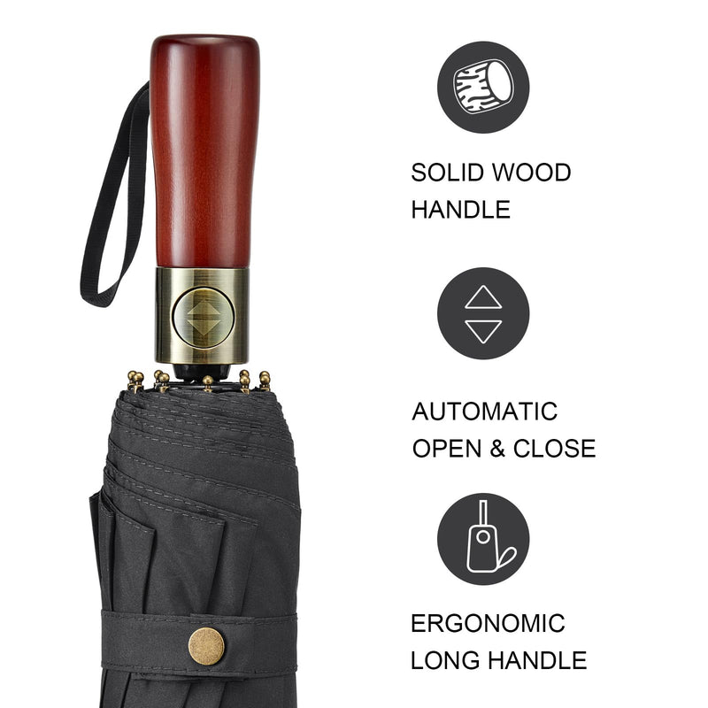 G4Free 54 Inch Large Compact Windproof Golf Umbrella for Rain Oversized Travel Umbrella with Ring Carabiner Handle, Automatic Open UV Protection