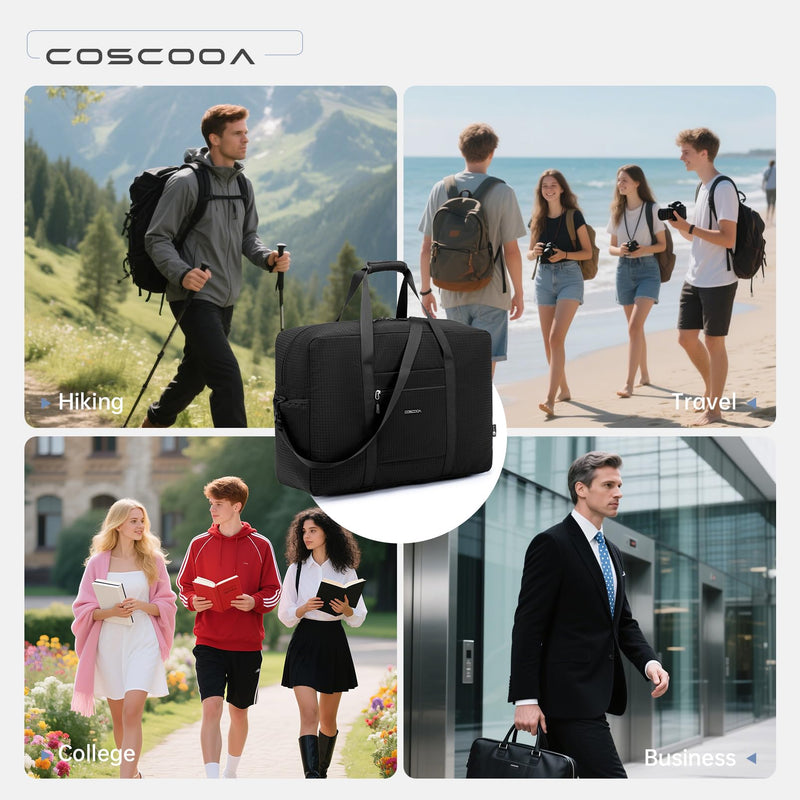 Carry On Luggage 22x14x9 Airline Approved,Lightweight Duffle Bag for Travel, Waterproof Weekender Overnight Bags for Traveling Airplane for Women and Men 40L 22x14x9 inches