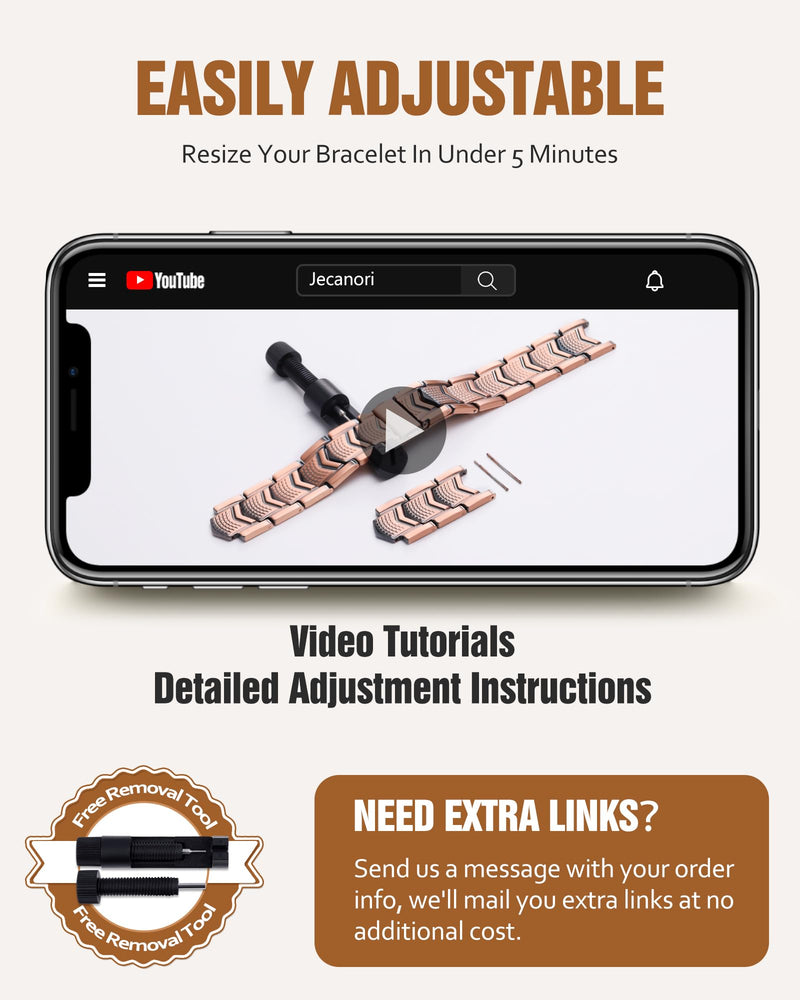 [Australia] - Jecanori Copper Bracelet for Men, 3X Strength Magnetic Bracelets for Men Shield 