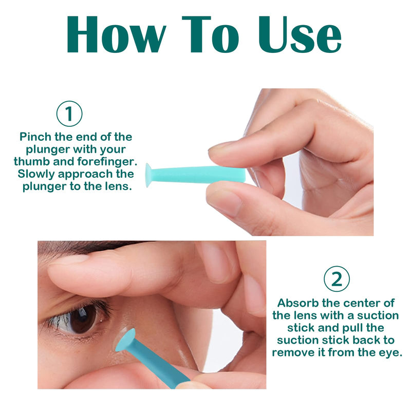 [Australia] - 12PCS Hard Contact Lens Remover Tool with Storage Box Eye Care Inserts Removes Reusable Suction Cup Remover Contact Plunger Eye Contact Remover for RGP/OK/Scleral Lenses green 12pack 