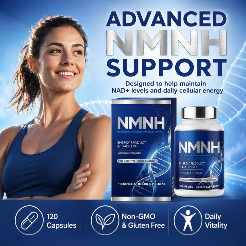 NMNH Supplement, 120 Capsules, 1000mg Ultra Strength NMNH for Cellular Energy Support and Healthy Aging, Non GMO Gluten Free, 2 Month Supply