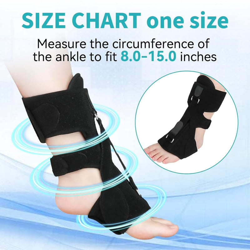 [Australia] - Plantar Fasciitis Night Splint (1PC, Black) - Upgrade Therapeutic Support Brace for Plantar Fasciitis, Foot Drop & Achilles Tendonitis, Fits Men & Women 