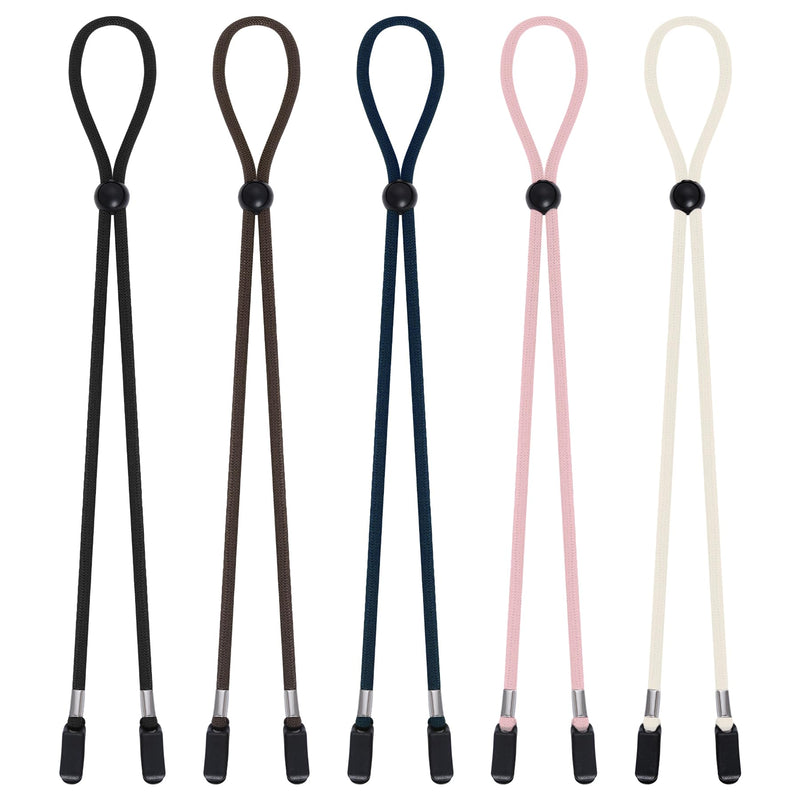 [Australia] - Sucrain 5 Pieces Adjustable Hat Strap Clips Hat Chin Cord for Golfing, Fishing, Boating New 