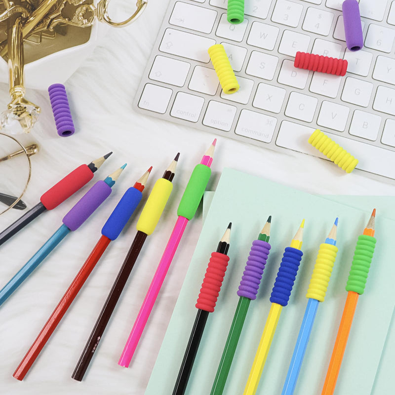 [Australia] - Pencil Grip Soft Foam Pencil Grips for Handwriting 1.5 Inch Comfort Pencil Holder for Writing Aid 5 Color (15 Pcs Classics) 15 Pcs Classics 