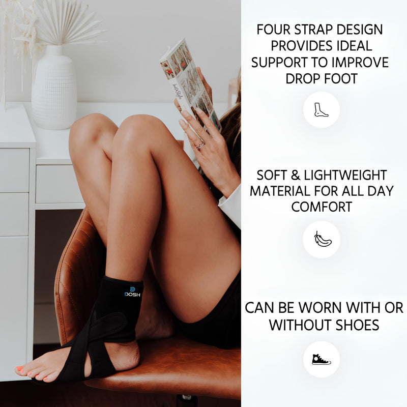 [Australia] - AFO Foot Drop Brace - Drop Foot Brace for Walking - AFO - Unisex (Left- One Size) Left- One Size 