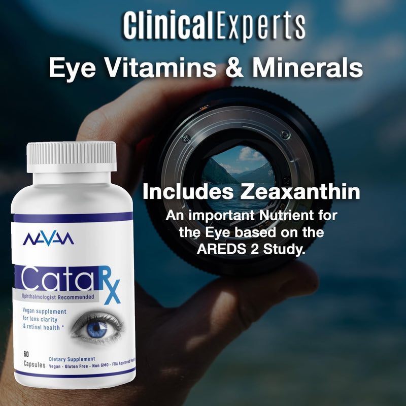 [Australia] - Navan CataRx Antioxidant AREDS 2 Eye Vitamins & Minerals Supplement for Lens Clarity & Retina Health by Clinical Experts - Lutein, Zeaxanthin, Zinc, Vitamin C, NAC - 60 Capsules 