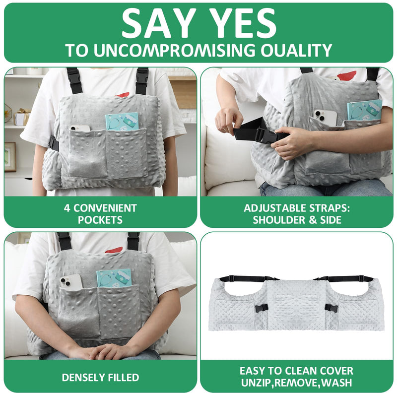 [Australia] - Post Mastectomy Pillow Seatbelt Pillow with Mastectomy Drain Holder Shower Bag for Breast Surgery Recovery Supplies Must Haves Breast Reduction Augmentation Patients Care Post Surgery Gifts 