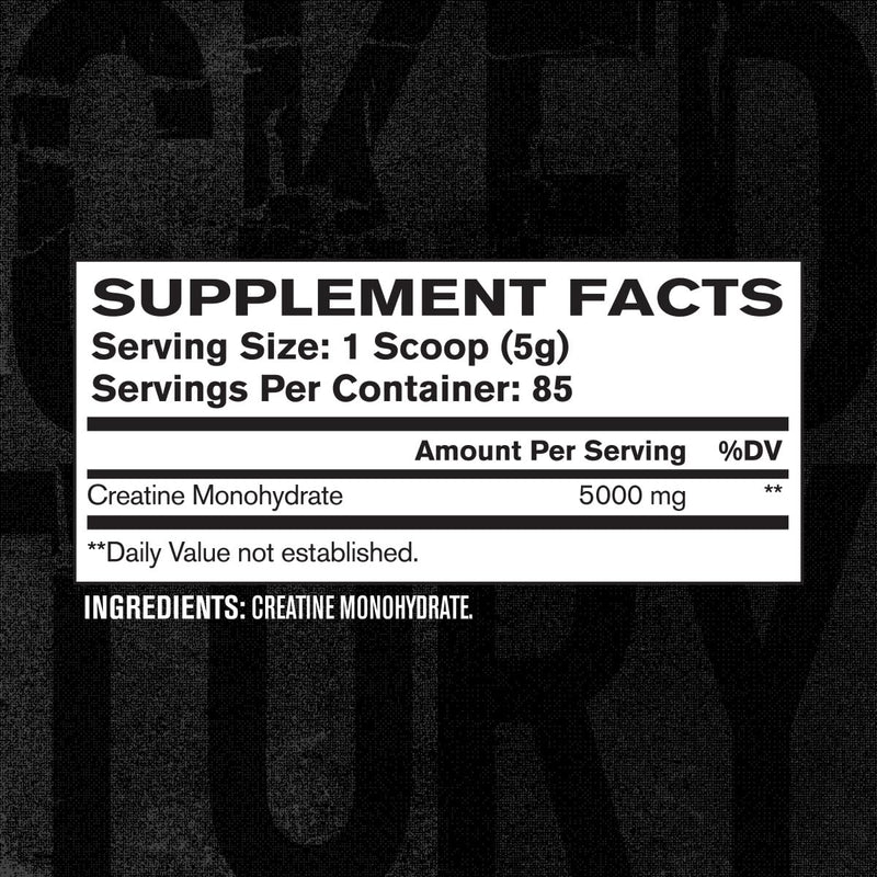 Jacked Factory Creatine Monohydrate 425g - 5g Creatine Powder per Serving, Informed Choice Certified - Increased Physical Performance* & Resistance Training Effects** - 85 Servings, Unflavoured 85 Servings (Pack of 1)