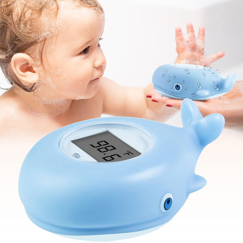 Baby Bath Thermometer, Whale Bath Thermometer Baby Safety, BPA-Free Bath Tub Thermometer, Temp Warning Water Thermometer & Room Thermometer, Bath Thermometer for Pregnancy, Infants, Newborn Blue