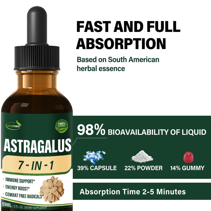 [Australia] - Astragalus Root Extract Herbal Drops for Immune System Support, Immunity Health & Energy Boost Tincture Supplements with Rhodiola Rosea, Echinacea, Elderberry, Reishi, Ginseng. Huang Qi. 2oz 