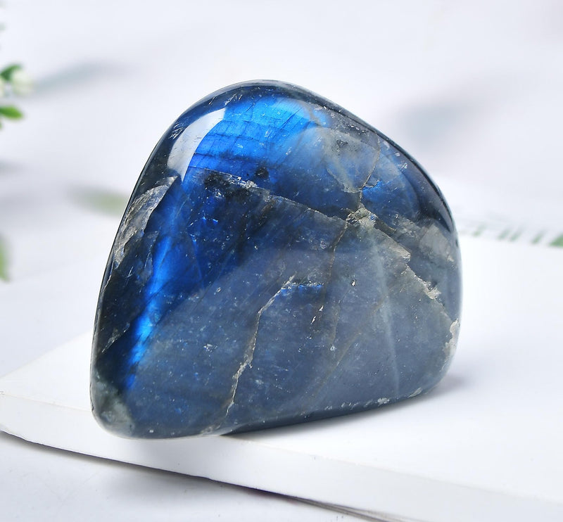 Large Labradorite Rock Polished Slab Block Healing Crystal Stone for Meditation Gift Home Decor 0.8-1.3 Pound Labradorite Block