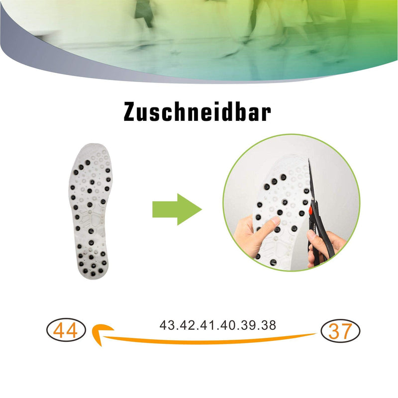 [Australia] - Magnetic massage insoles, healthy and breathable foot acupoint massage insoles magnetic - suitable for everyday use acupressure shoe insoles - promote blood circulation - relieve fatigue 43-44 transparent 