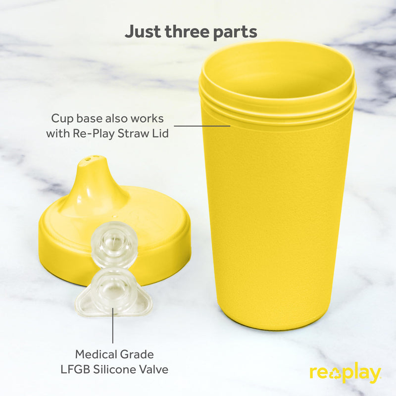 [Australia] - Re-Play Made in USA 10 Oz. Sippy Cups for Toddlers, Set of 3 - Reusable Spill Proof Cups for Kids, Dishwasher/Microwave Safe - Hard Spout Sippy Cups for Toddlers 3.13" x 6.25", Preschool 