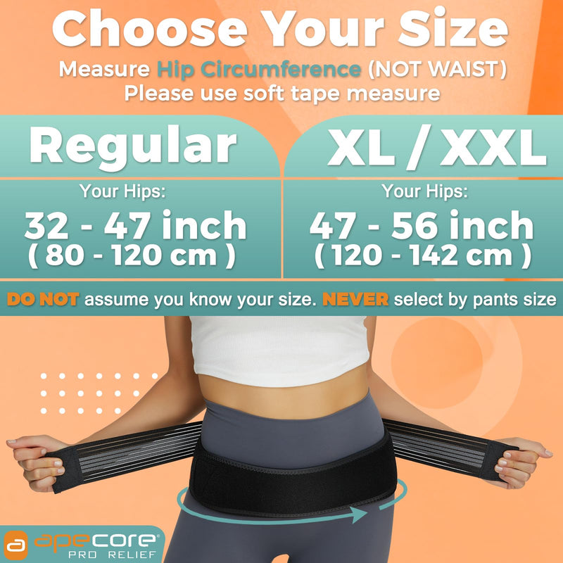 [Australia] - Sacroiliac Hip Belt for Women and Men That Alleviates Sciatic, Pelvic, Lower Back, Leg and Sacral Nerve Pain Caused by Si Joint Dysfunction| Hip Brace (Regular) Grey REGULAR (Hip Size 32-47 inch) 