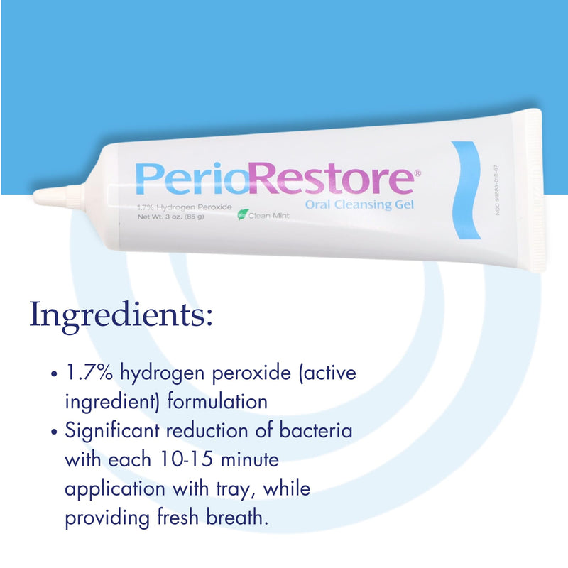 [Australia] - Perio Restore Gel (3 oz) ‚Äì Mint-Flavored at-Home Periodontal & Teeth Whitening Treatment with 1.7% Hydrogen Peroxide | Includes 2 Application Trays for Easy Use 