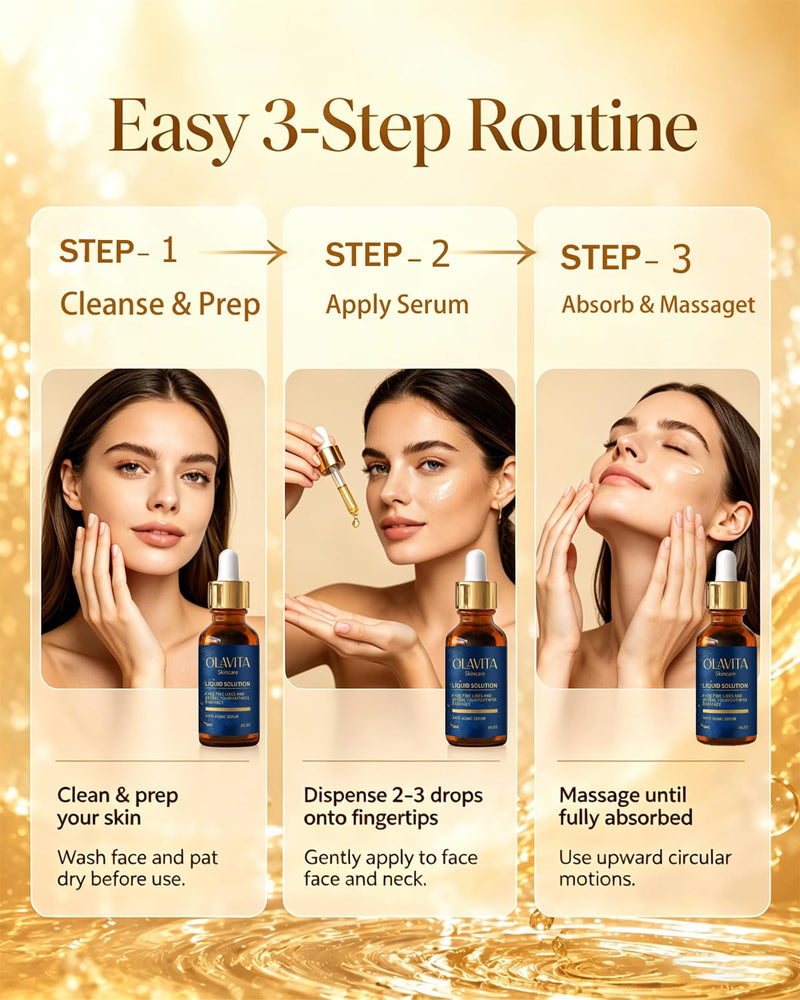 Liquid Solution Anti Aging Serum, Vitamin C & E Hydrating & Firming, with Collagen Support Helps Look of Fine Lines, Improves Elasticity & Radiance for All Skin Types (1, P) 1 1 Fl Oz (Pack of 1)