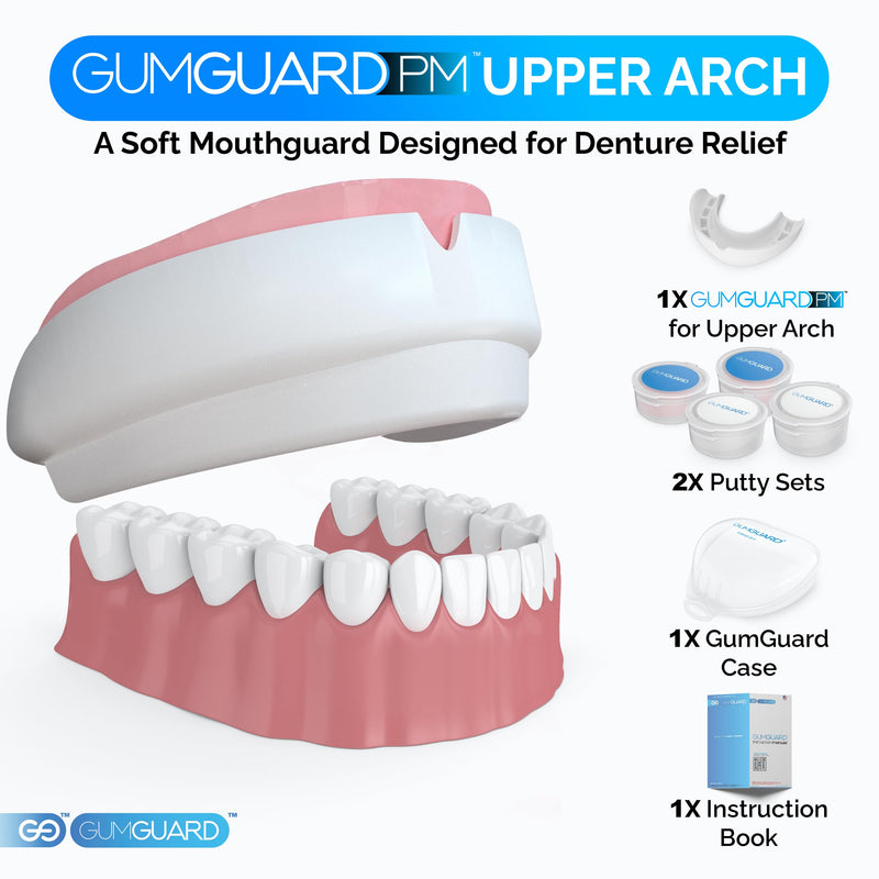 [Australia] - GumGuard Denture Mouthguard Soft, Customizable Fit for Upper & Lower Arches, Relief for Grinding & Clenching - Ideal for Denture Wearers & Implant Patients Ultrasoft Upper White Guard 1 UltraSoft Upper Arch 