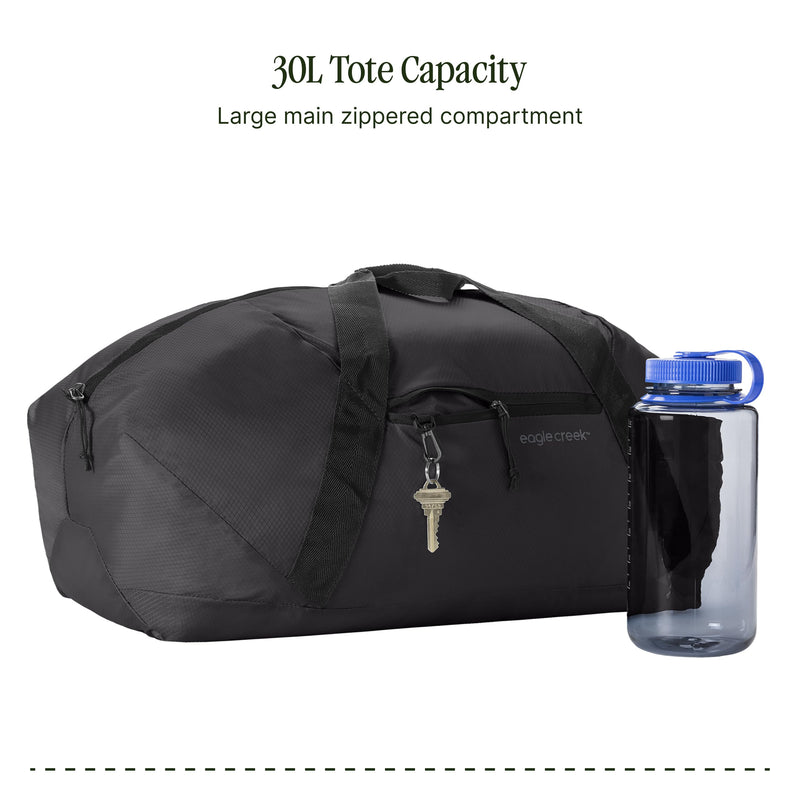 Eagle Creek Packable Duffel Bag, Black | Large Capacity Portable Duffel Bag, Easy to Store, Ultralight and Minimalist, Travel Essential