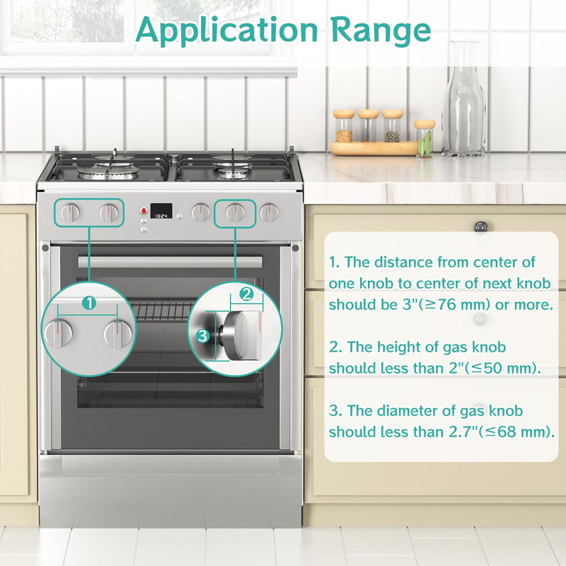 [Australia] - Stove Knob Covers for Child Safety,AOSITE 5 Pack Upgraded Gas Knob Covers for Kids Stove Guard with Strong Adhesive, Durable Design Childproof Oven Knob Locks for Babies and Pets,No Screws or Drill Black 