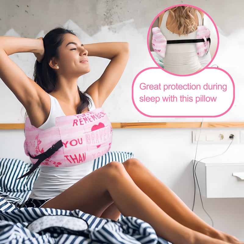 [Australia] - Mastectomy Pillow Post-Surgery Pillow for Mastectomy and Breast Cancer Recovery Comfort Gifts for Women Patients Pink Braver one size 