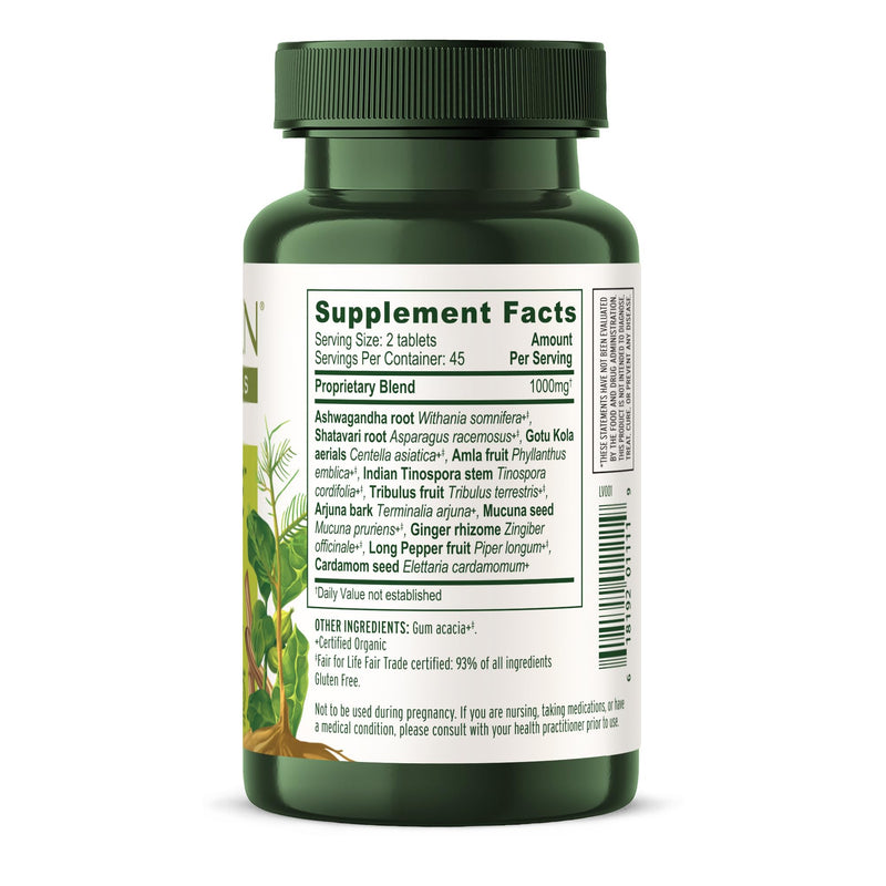 [Australia] - Banyan Botanicals Stress Ease – Organic Herbal Supplement for Stress & Fatigue* – with Ayurvedic Adaptogen Ashwagandha (Withania somnifera) Root – 90 Tablets – Non-GMO Sustainably Sourced Vegan 