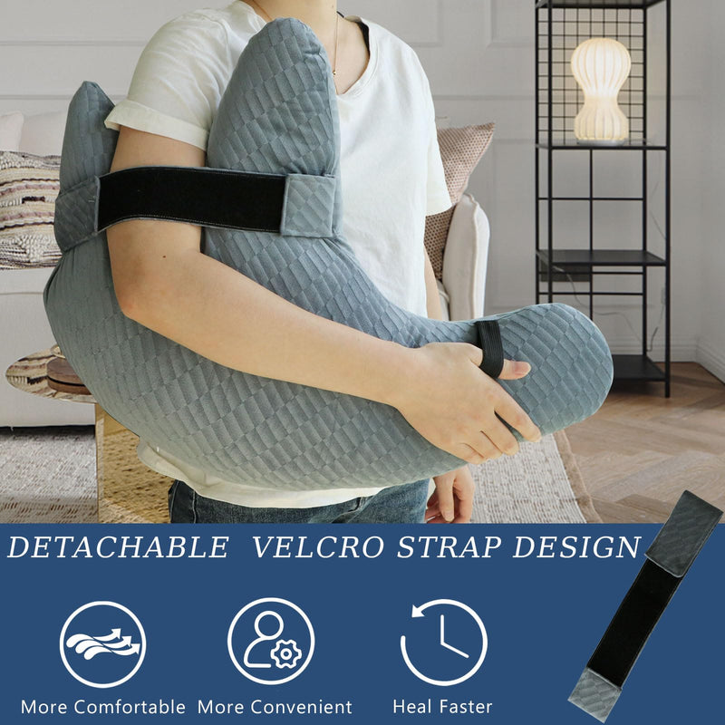 [Australia] - Post Shoulder Surgery Pillow, Shoulder Pillow for Shoulder Pain, Rotator Cuff Pillow, Arm Pillows for Adults After Surgery, Side Sleeper Pillow for Neck and Shoulder Pain Relief (blue with strap) Blue With Strap 
