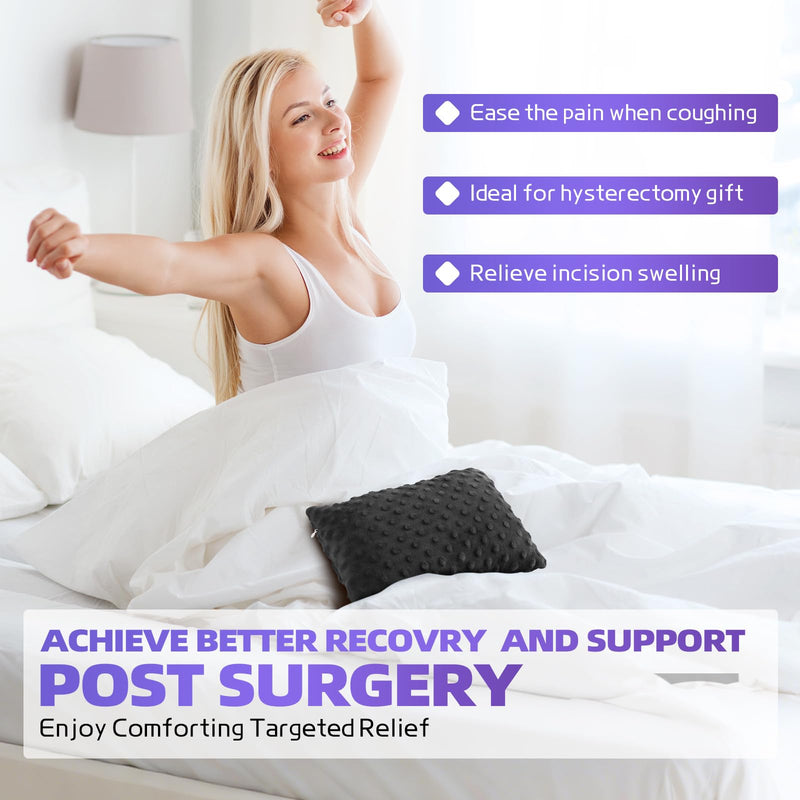 [Australia] - Hysterectomy Recovery Pillow with Hot/Cold Pack Pocket - Abdominal Surgery Recovery Pillow for Women, C-Section & Tummy Tuck Must Haves, Post Op Support Cushion (Black) Black 