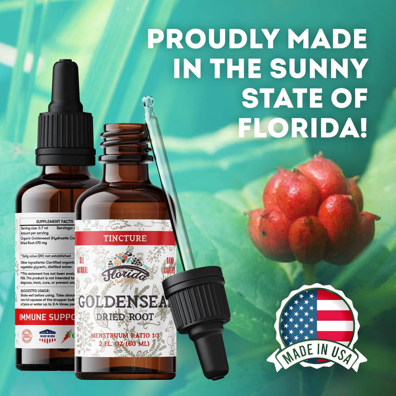 [Australia] - Goldenseal Root Tincture, Organic Goldenseal Extract (Hydrastis Canadensis) Health Supplement, 2 oz, 680 mg 2 Fl Oz (Pack of 1) 