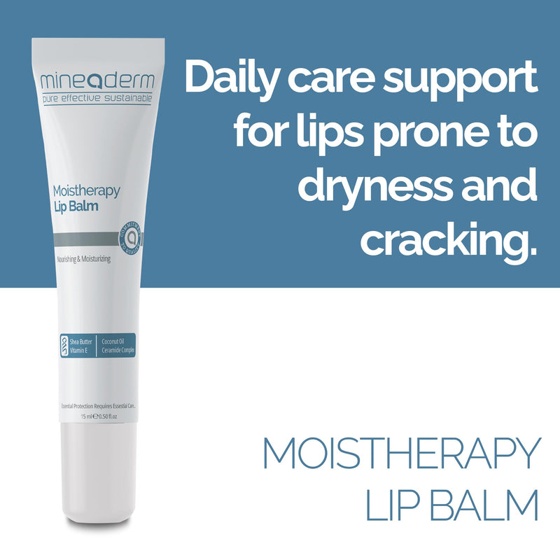 Mineaderm Moistherapy Lip Balm – Ultra-Nourishing Lip Treatment with Shea Butter, Coconut Oil, Ceramides & Vitamin E – For Dry, Cracked Lips – 0.5 fl. oz