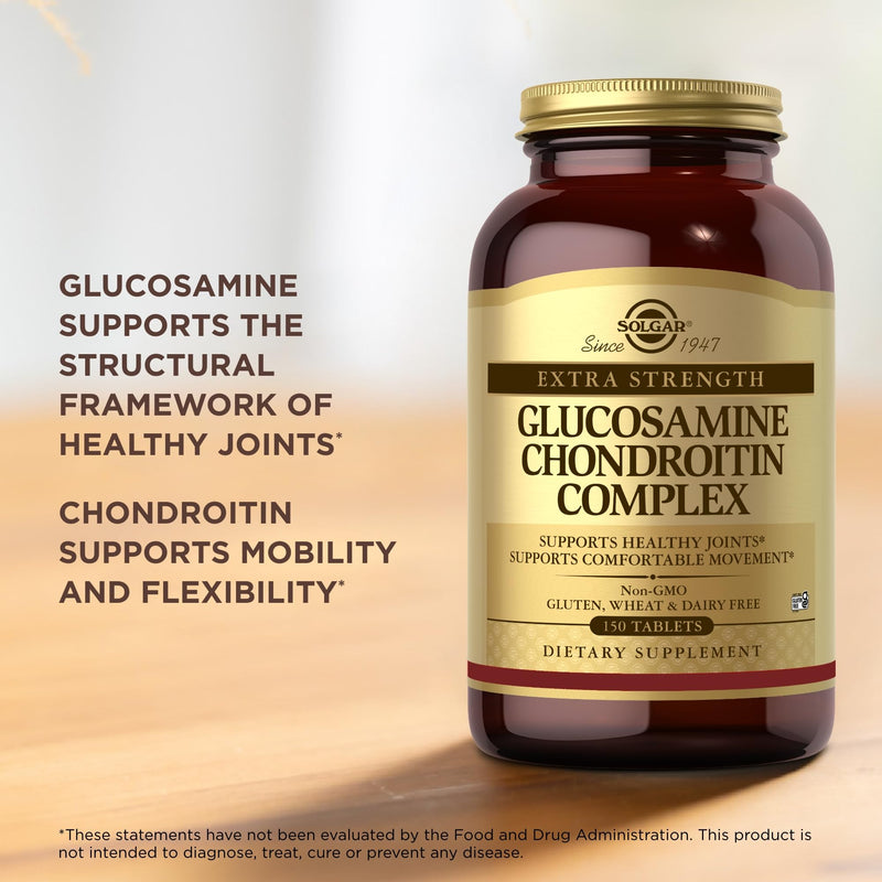 [Australia] - Solgar Extra Strength Glucosamine Chondroitin Complex - 150 Tablets - Supports Healthy Joints & Comfortable Movement - Non-GMO, Gluten Free, Dairy Free - 50 Servings 150 Count (Pack of 1) 