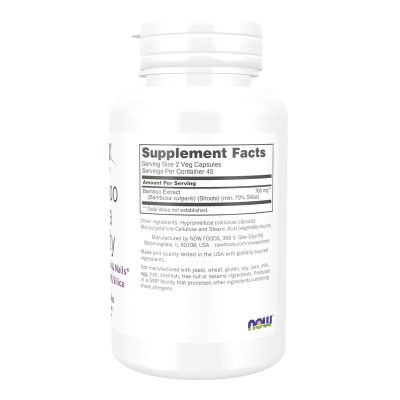 [Australia] - NOW Solutions, Bamboo Silica Beauty, Support for Hair, Skin & Nails, Standardized to 70% Silica, 90 Veg Capsules 
