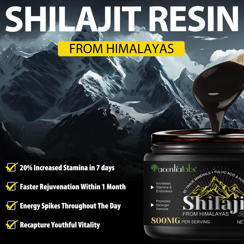 [Australia] - Shilajit Original Himalaya Organic, 60g Shilajit Resin Pure Himalayan Shilajit with fulvic acid and 85+ trace elements Energy & immune system strengths 800mg 