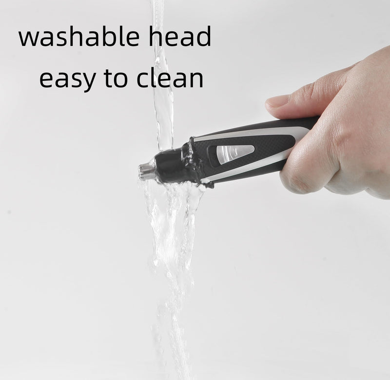 Ear and Nose Hair Trimmer Clippers: 2025 Professional Painless Eyebrow & Facial Hair Trimmers Remover for Men Women, Battery Operated Nasal Clipper, Dual Edge Waterproof Blades for Easy Clean, Black