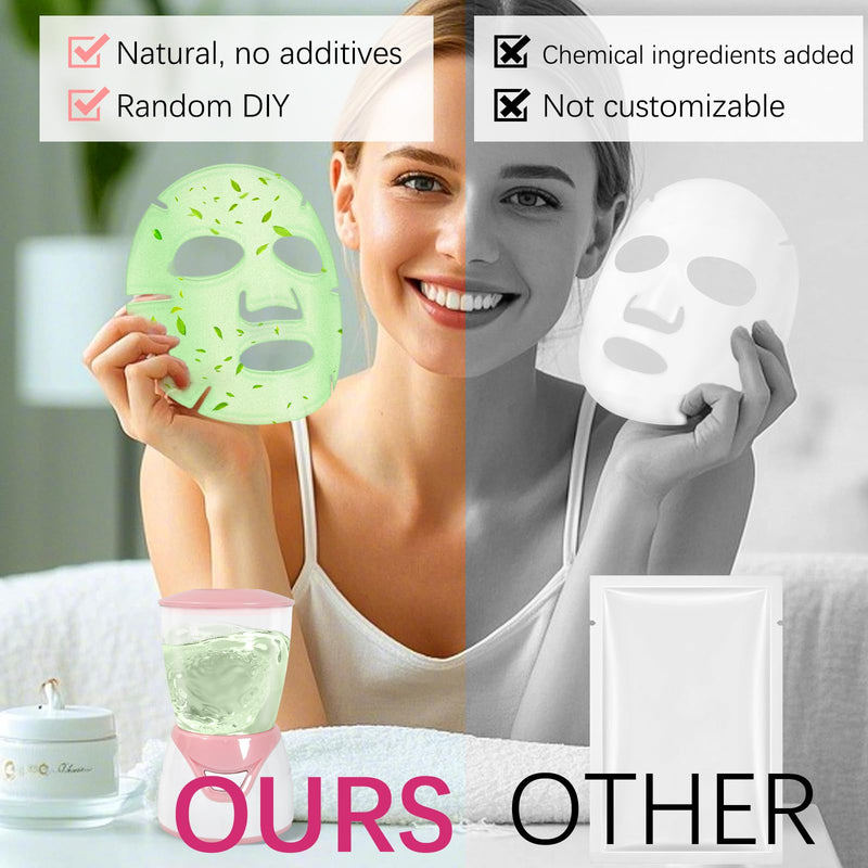 [Australia] - Facial Mask Machine, Mini Face Mask Maker, Fruit Vegetable Home Automatic DIY Skin Food Sheet Cream Mask SPA Care, Beauty Machine for Facial/Eye, with Mask Molds, 001 #001 