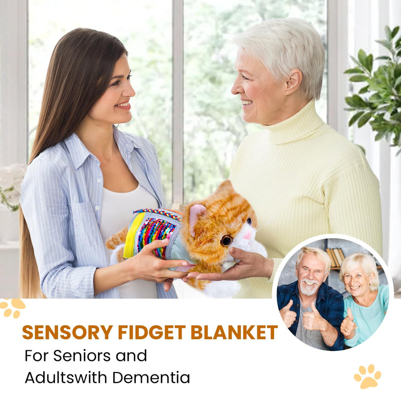 [Australia] - Fidget Blanket, Nesting Blanket for Dementia Sufferers, Seniors & Dementia Occupation Hands, Fidget Sensor Blanket for Dementia, Gift and Activities for Seniors with Alzheimer's or Dementia 