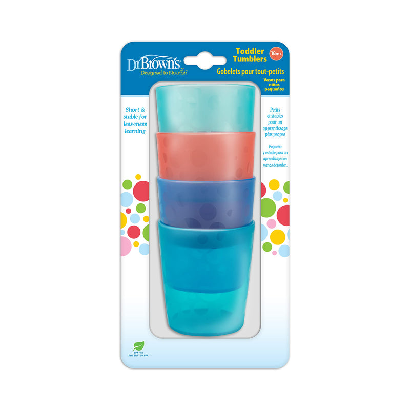 [Australia] - Dr. Brown's Stackable Tumbler Cups for Toddlers, BPA Free - 4-Pack Toddler Tumblers, 4 Pack 