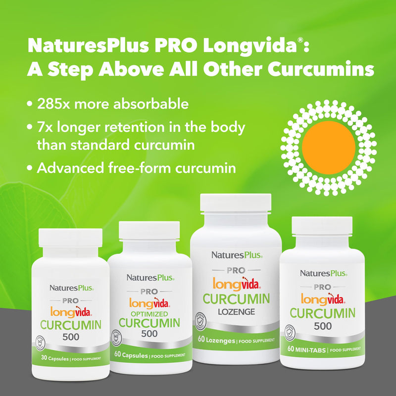 NaturesPlus PRO Optimized Curcumin Capsules Longvida 500 mg - Superior Absorption Turmeric Extract Supplement - One a Day, Vegan, Gluten Free - 30 Capsules 30 count (Pack of 1)