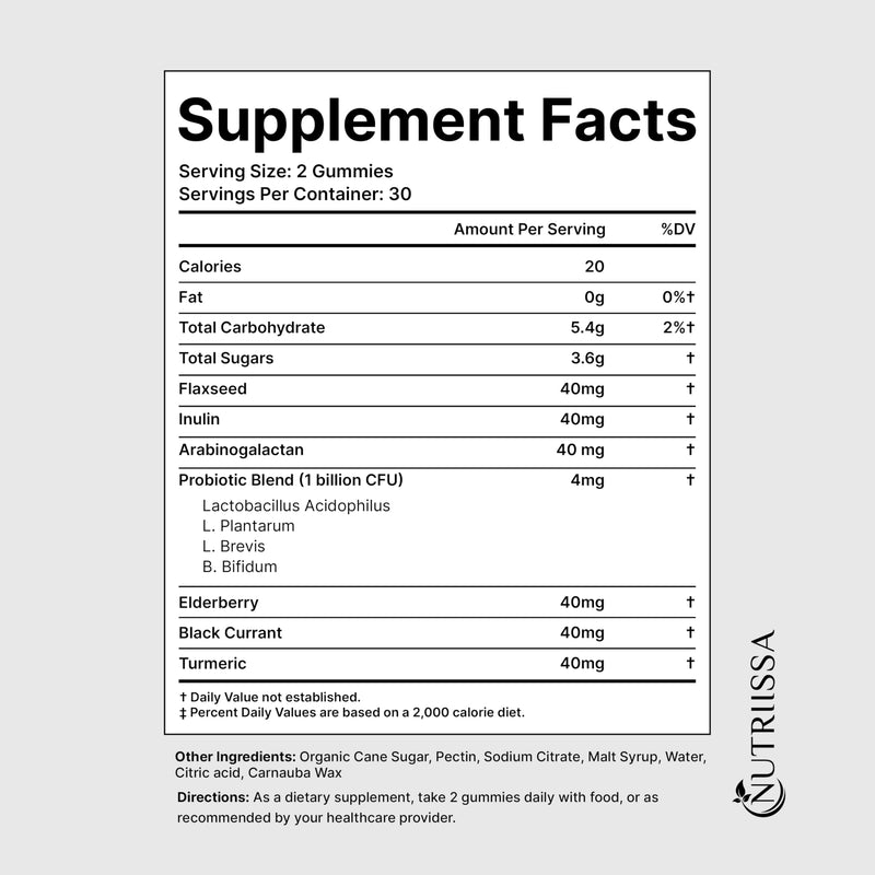 [Australia] - Nutriissa Flaxseed Gummies ‚Äì Digestive Health & Omega Support ‚Äì EPEB Certified for Purity & Potency ‚Äì 60 Blueberry Flavored Vegan Gummies 