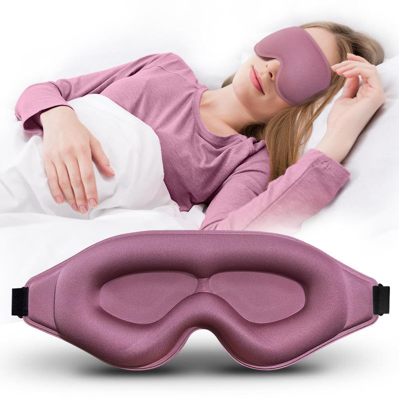 [Australia] - 3D Advanced Eye Mask for Sleeping, Ultra Delicate Soft Skin Friendly Eye mask,100% Blackout Sleep Eye Mask for Sleep, Eyelash Extension Sleep mask, Sleeping Eye Masks for Men and Women Regular Size (Purple Red) 