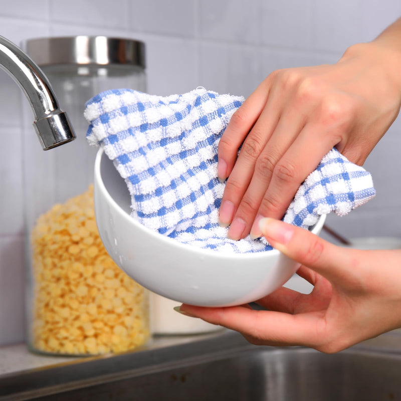 [Australia] - Dish Cloths for Kitchen Washing Dishes, Super Absorbent Dish Rags, Cotton Terry Cleaning Cloths Pack of 8, 12x12 Inches Mix-2 12x12 Inch (Pack of 8) 