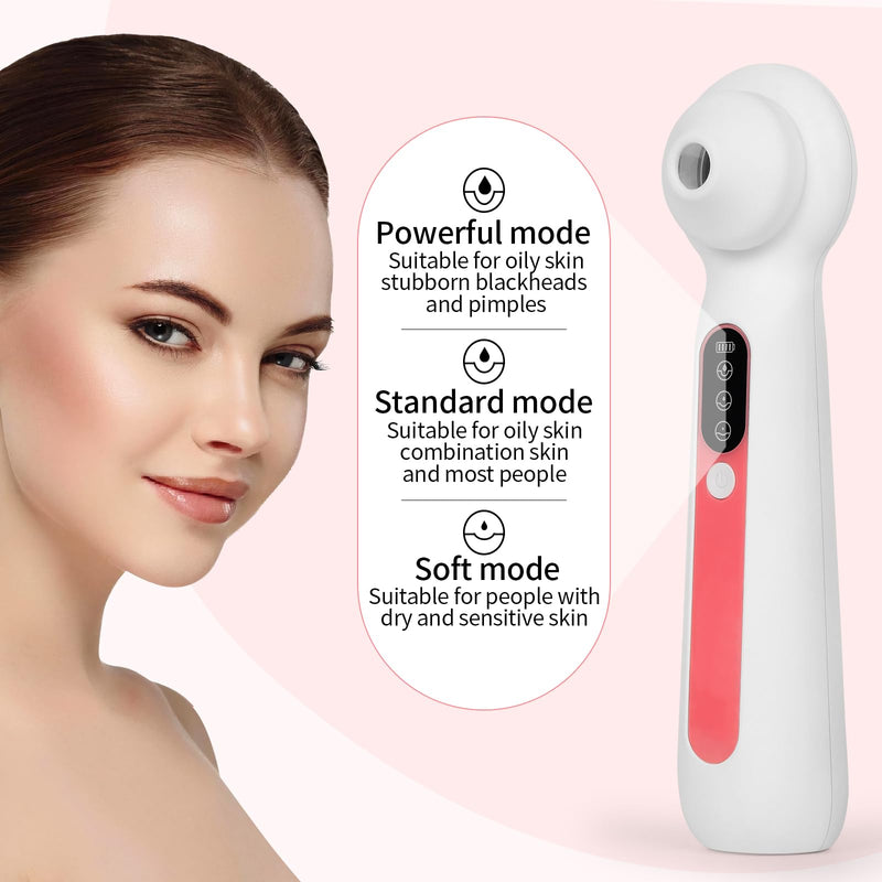 Visual Blackhead Remover Vacuum,3 Adjustment Modes & 3 Silicone Nozzle Blackhead Extractor, Pore Cleaner LED Magnifier, Professional Black Head Extractions Tool, No APP Connection Required.